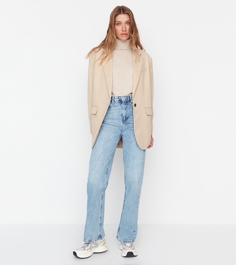 High Waist Straight Jeans