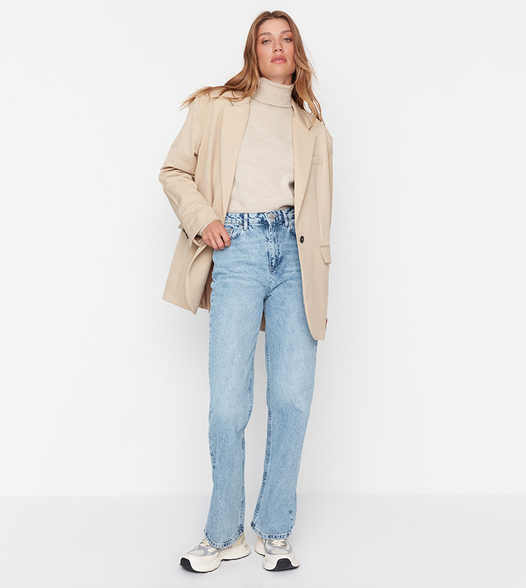 High Waist Straight Jeans
