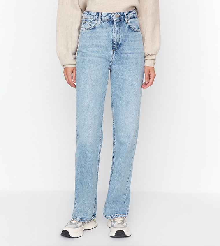 High Waist Straight Jeans