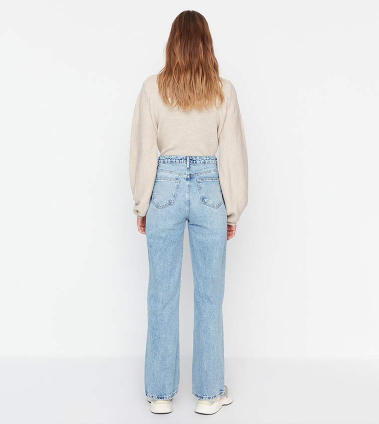 High Waist Straight Jeans