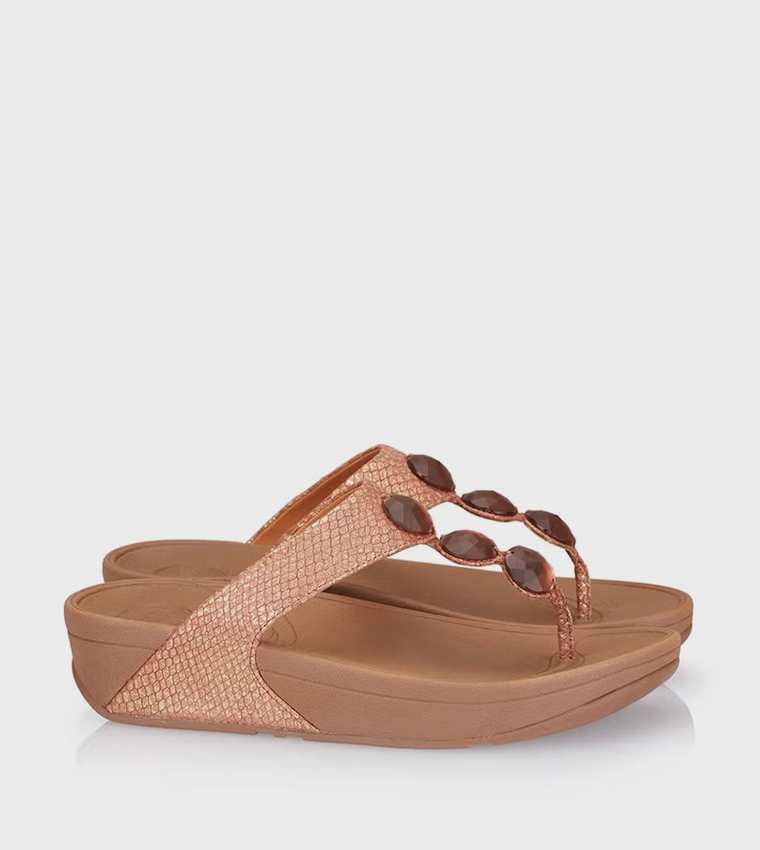 Buy FitFlop PETRA T Strap Platform Sandals In Brown 6thStreet Oman