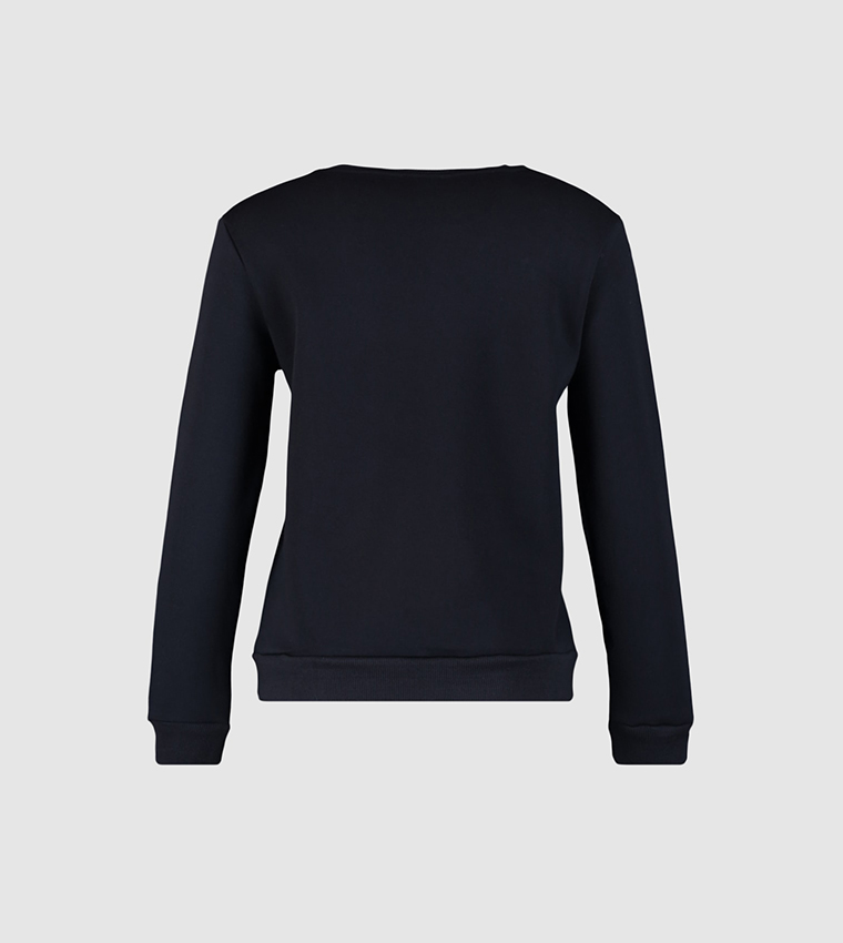 Plain black sales crew neck