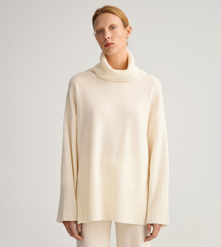 Buy GANT Lounge Turtle Neck Sweater In Beige 6thStreet UAE