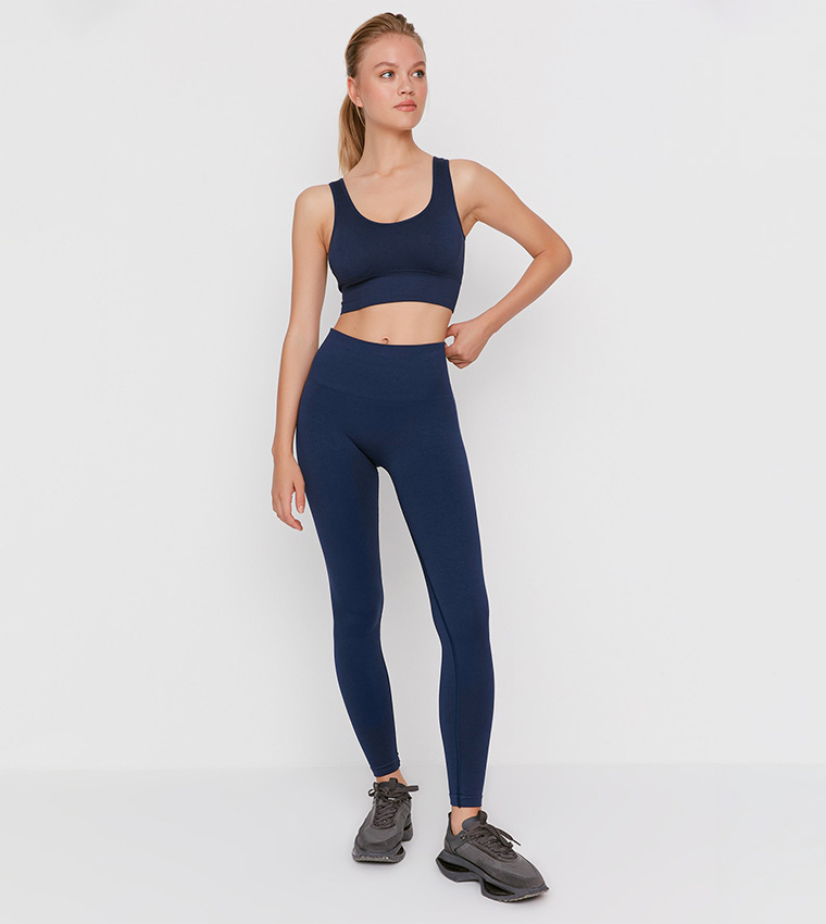 Buy Trendyol Pullover Seamless Active Tights In NAVY BLUE