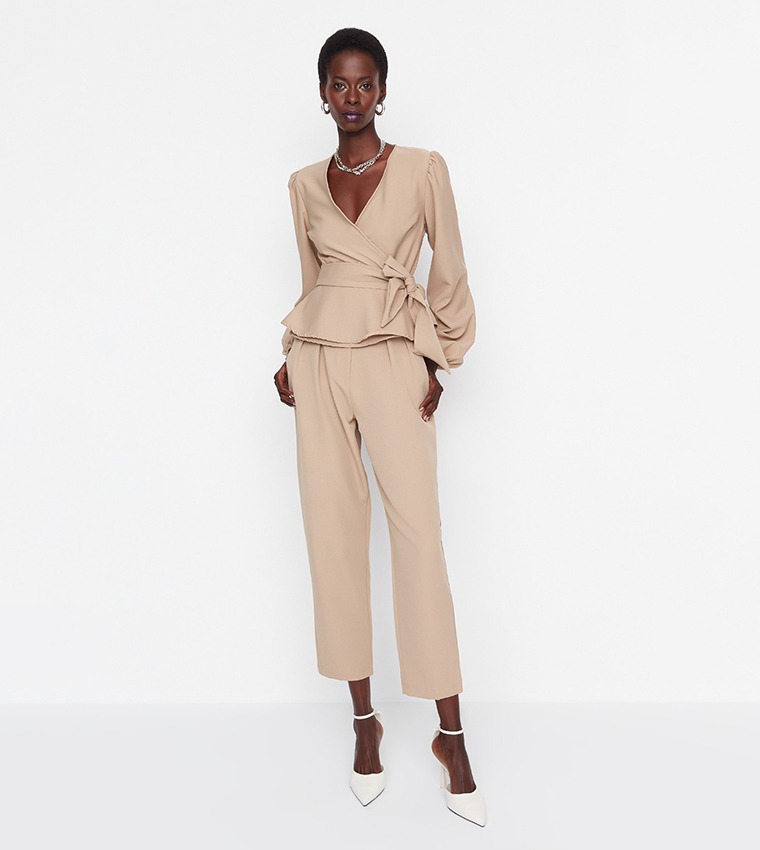 High waisted belted trousers hotsell