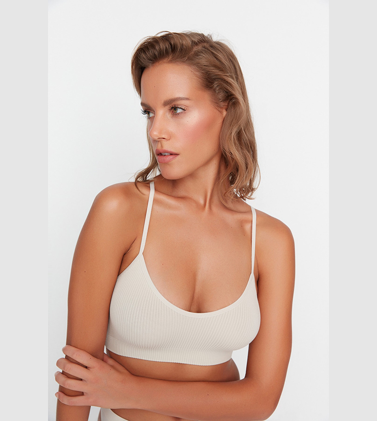 Buy Trendyol Basic Seamless Bra In White