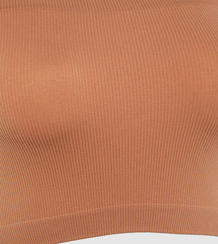 Buy Trendyol Strapless Seamless Bra In Brown