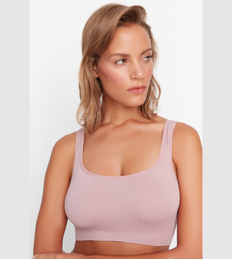 Buy Trendyol Basic Seamless Bra In Pink