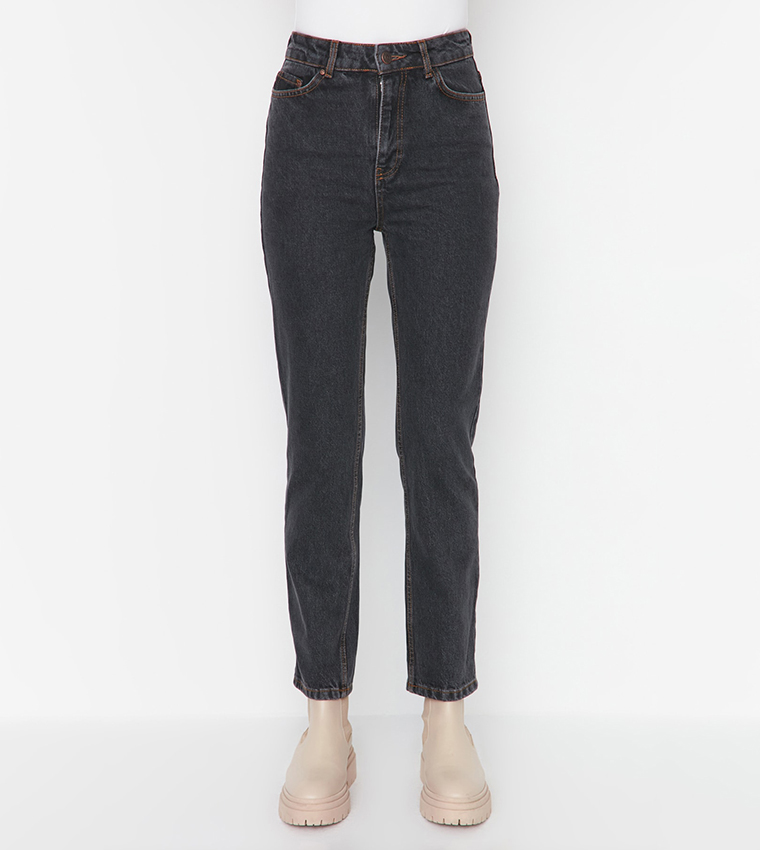 Buy Trendyol High Rise Bootcut Jeans In Grey | 6thStreet Oman