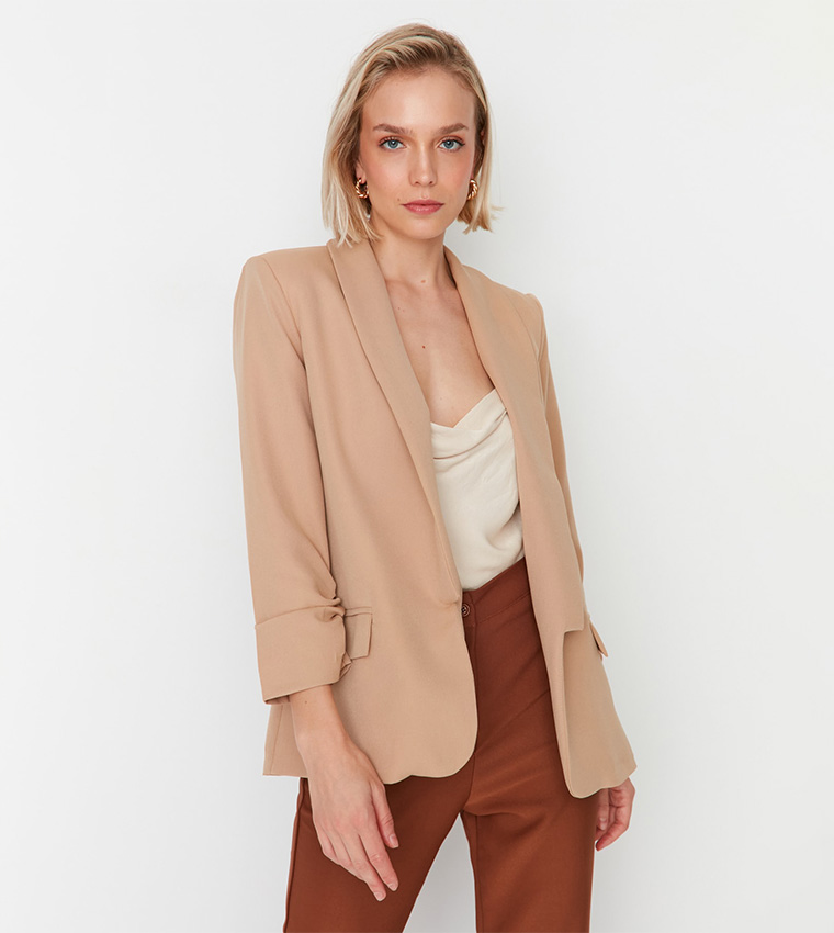 Beige blazer shop jacket womens