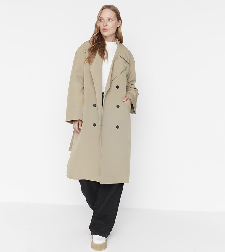 Light khaki deals trench coat