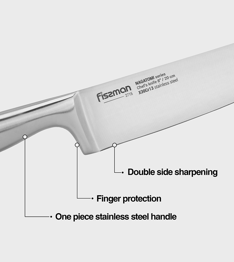 Buy Fissman 6 Piece Knife Set Nagatomi With Wooden Block X30Cr13 Steel ...