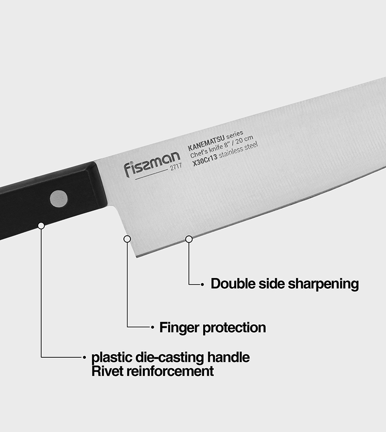 7-Piece Knife Set Kanematsu with Wooden Block X30Cr13 Steel