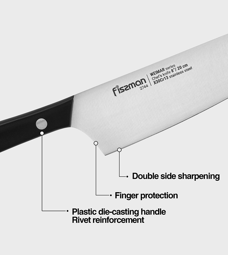 7-Piece Knife Set Weimar with Wooden Block with Built-In Sharpener X30Cr13 Steel