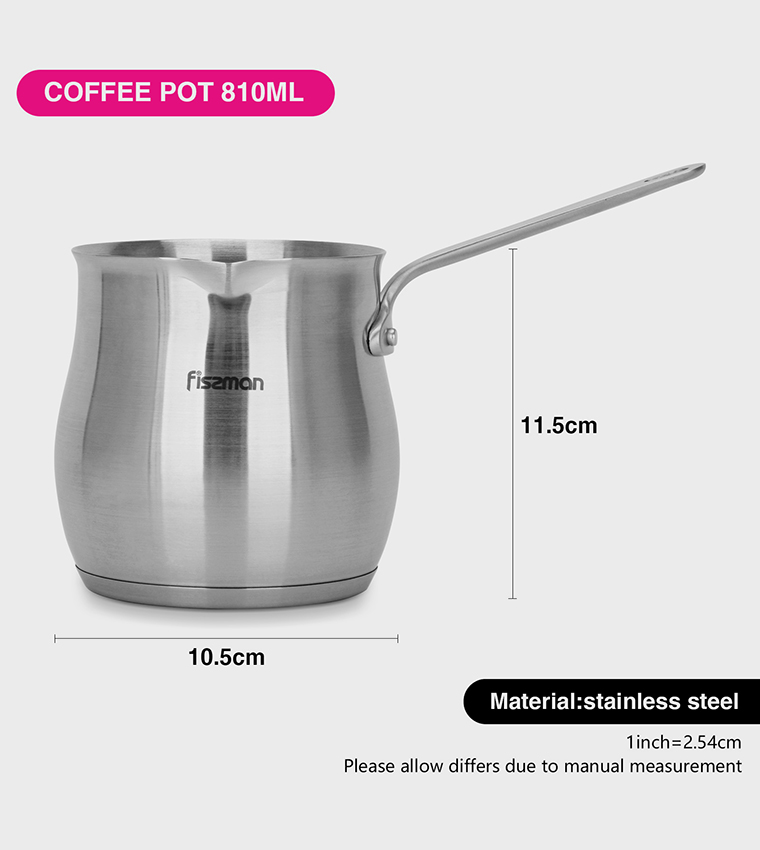 Stainless Steel Coffee Pot with Induction Bottom, 810 ml
