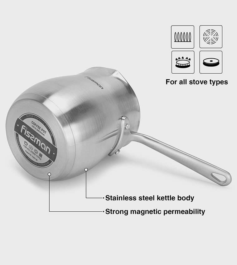 Stainless Steel Coffee Pot with Induction Bottom, 810 ml