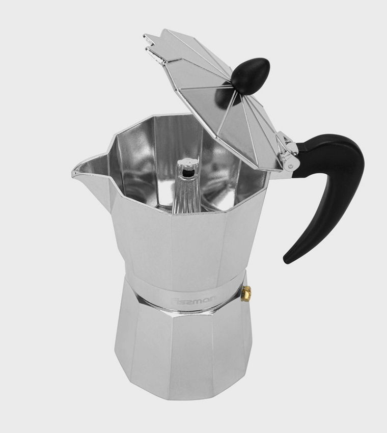 Buy Fissman Aluminum Coffee Maker For 9 Cups, 450ml In Silver