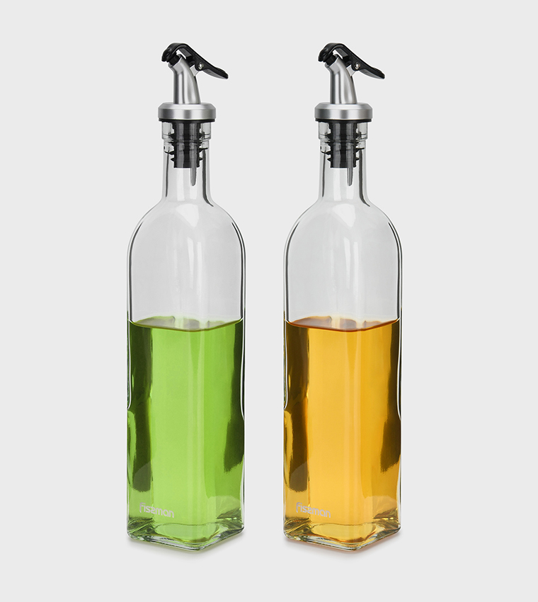 2-Piece Oil and Vinegar Glass Bottle Set, 2x500ml