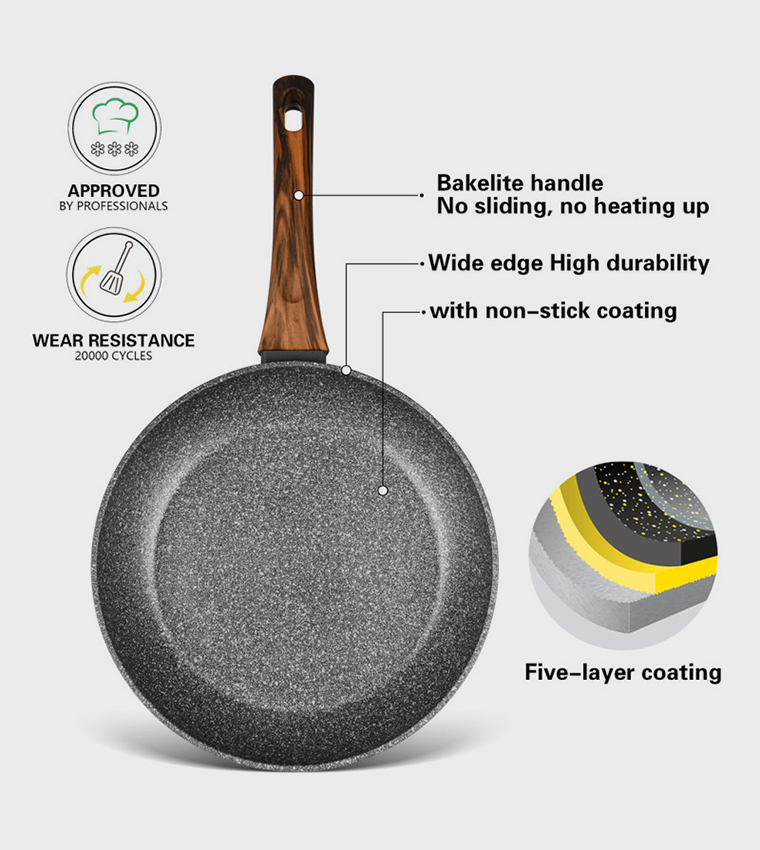 مقلاة ألمنيوم مزودة بطبقة مضادة للالتصاق  -   26 سم