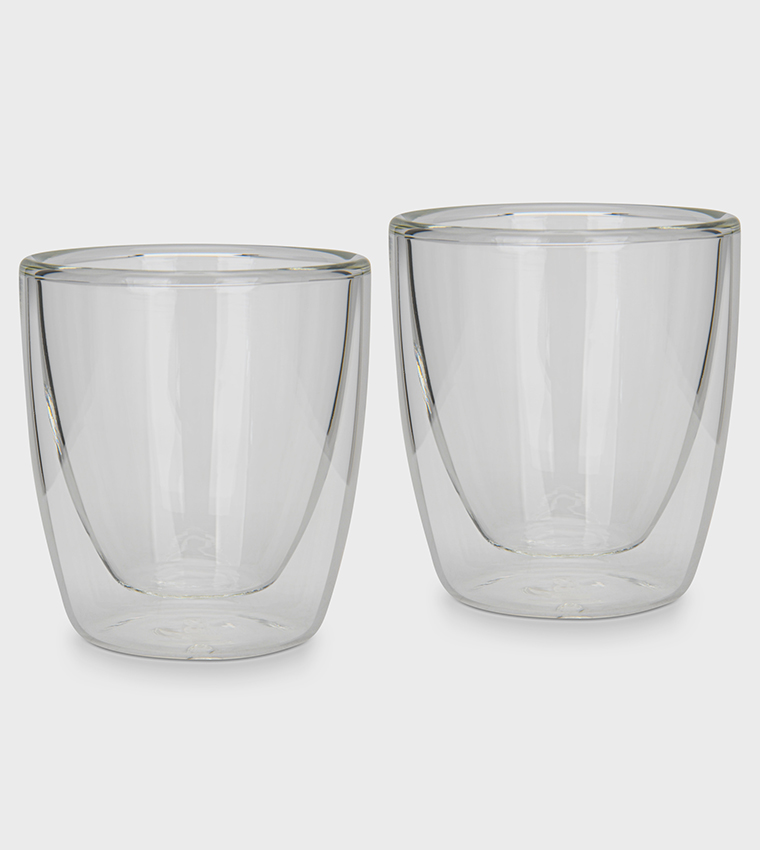 2-Piece Borosilicate Glass Double Wall Glasses, 80 ml