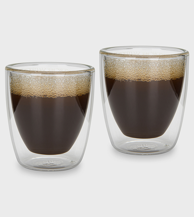 2-Piece Borosilicate Glass Double Wall Glasses, 80 ml
