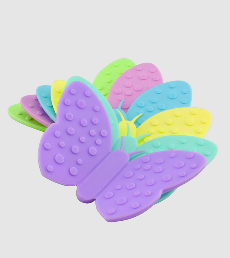 2-Piece Butterfly Pot Holder Magnet Set Purple