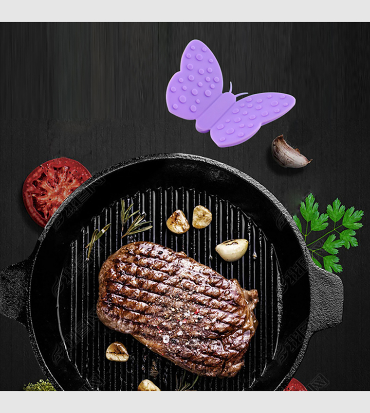 2-Piece Butterfly Pot Holder Magnet Set Purple