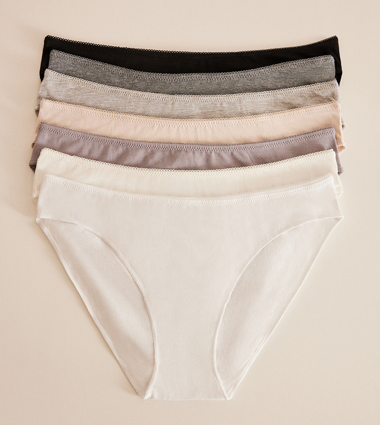 Buy Women secret 7 Pack Solid Briefs In Cream 6thStreet UAE