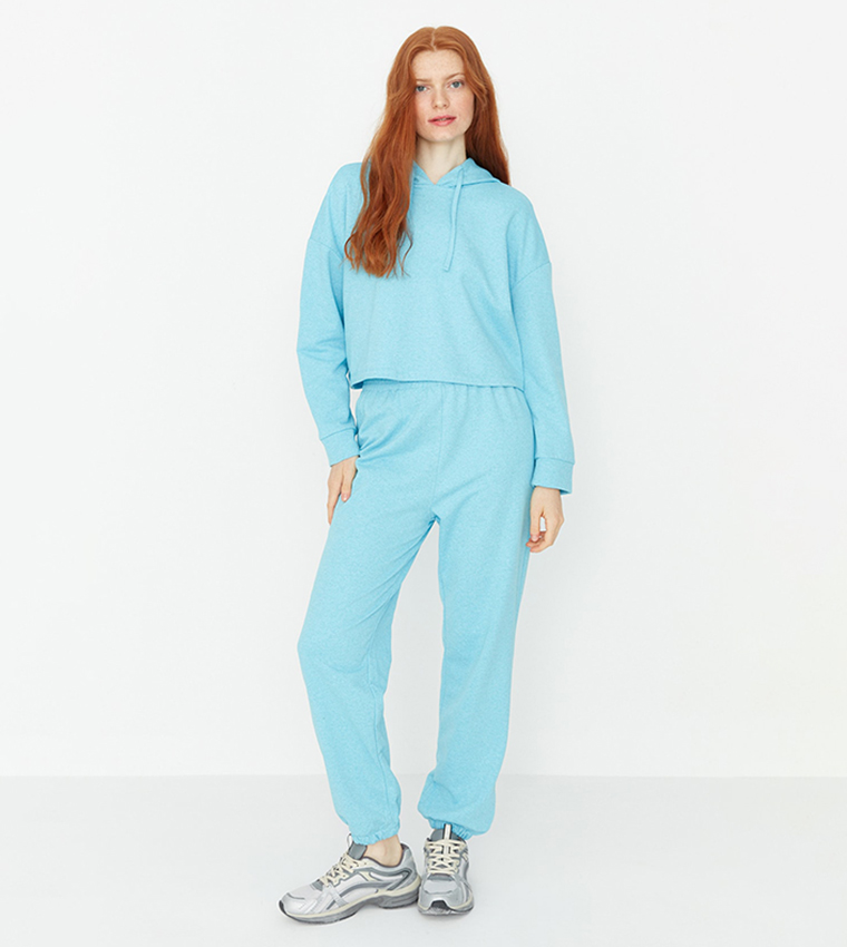 Buy Trendyol Hooded Knitted Tracksuit Set In Blue 6thStreet UAE