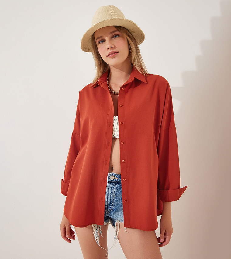 Oversized Long Basic Shirt