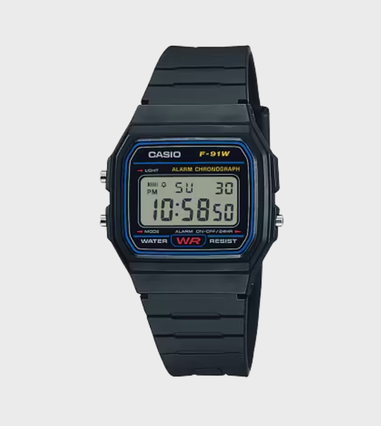 Black Dial Resin Strap Digital Watch