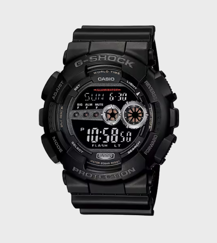 Black Dial Resin Strap Digital Watch