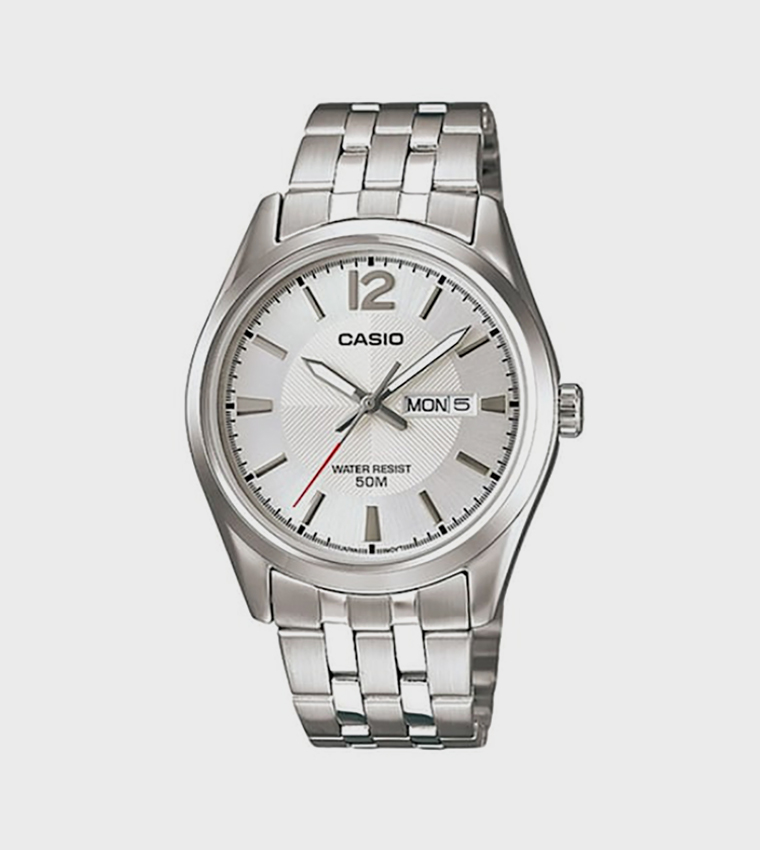 White Dial Stainless Steel Strap Analog Watch