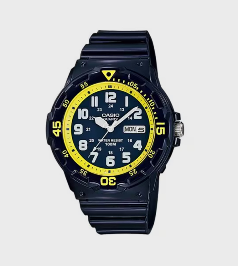 Navy Dial Resin Strap Analog Watch
