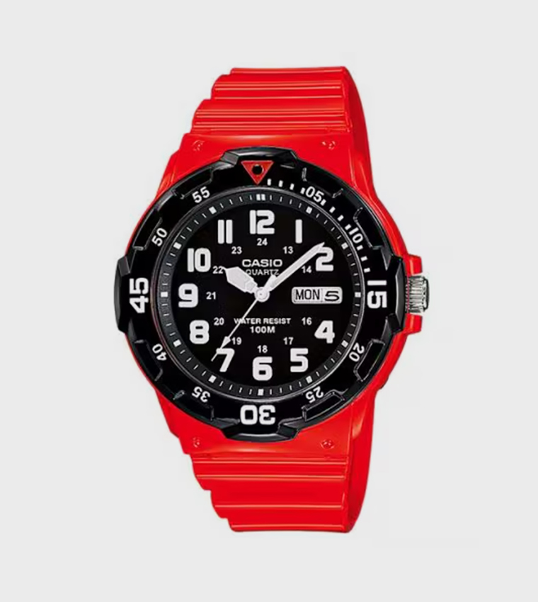 Black Dial Resin Strap Analog Watch