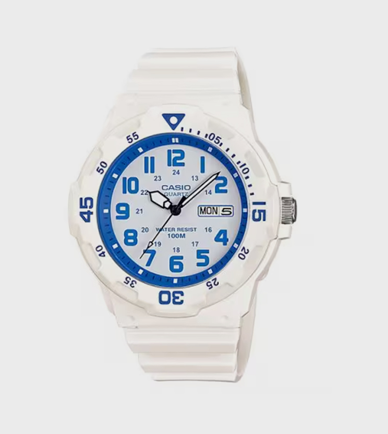 White Dial Resin Strap Analog Watch
