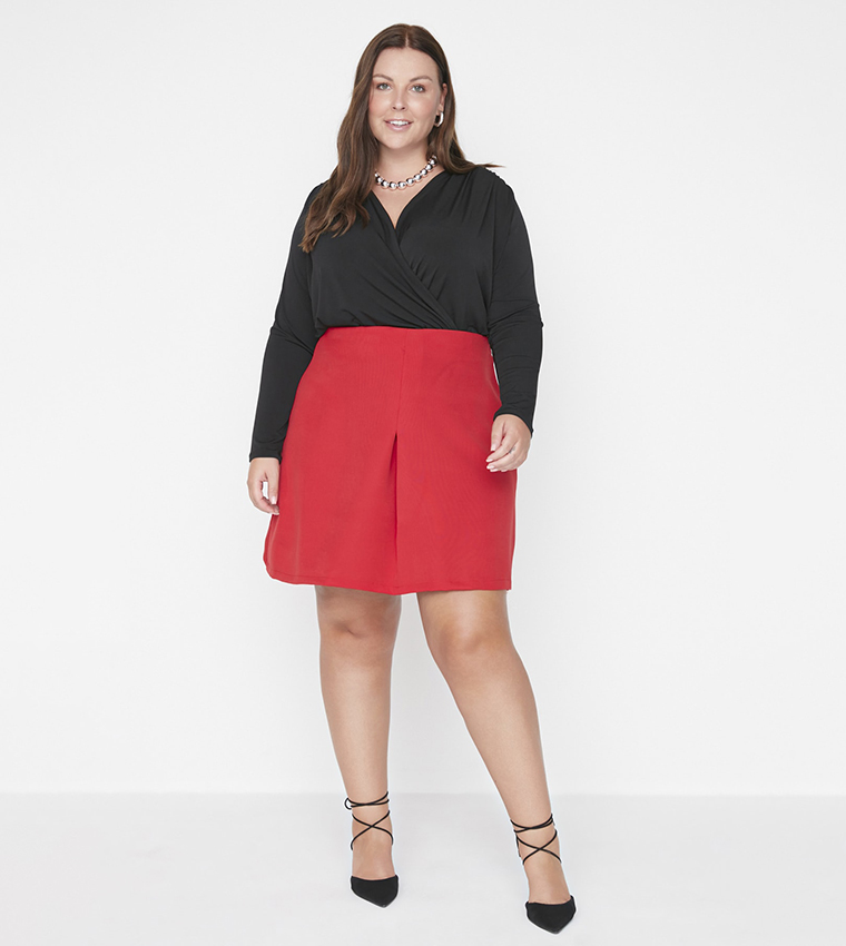 Plus size red on sale skorts