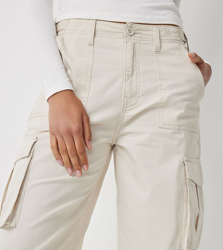 Solid Canvas Cargo Pants