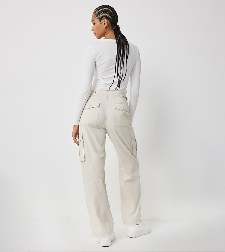 Solid Canvas Cargo Pants