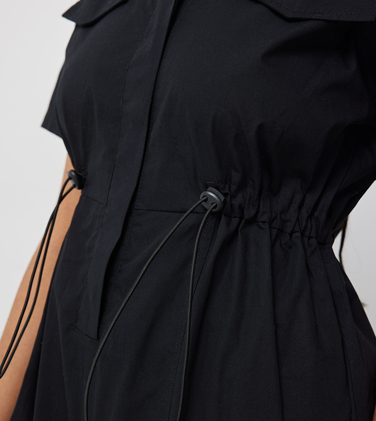 Solid Cargo Parachute Jumpsuit