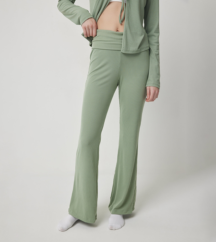 Buy Ardene Super Soft Flare Lounge Pants In Green 6thStreet UAE