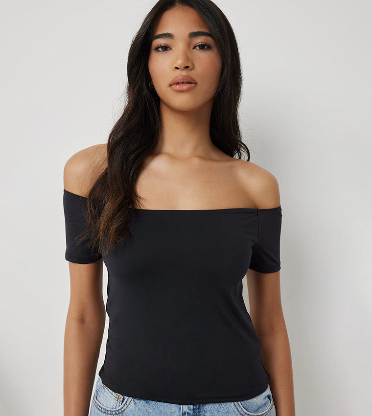 Contour Off Shoulder Crop Top