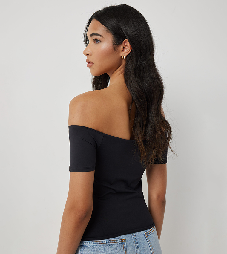 Contour Off Shoulder Crop Top