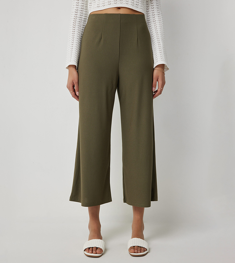 Solid Wide Leg Pants