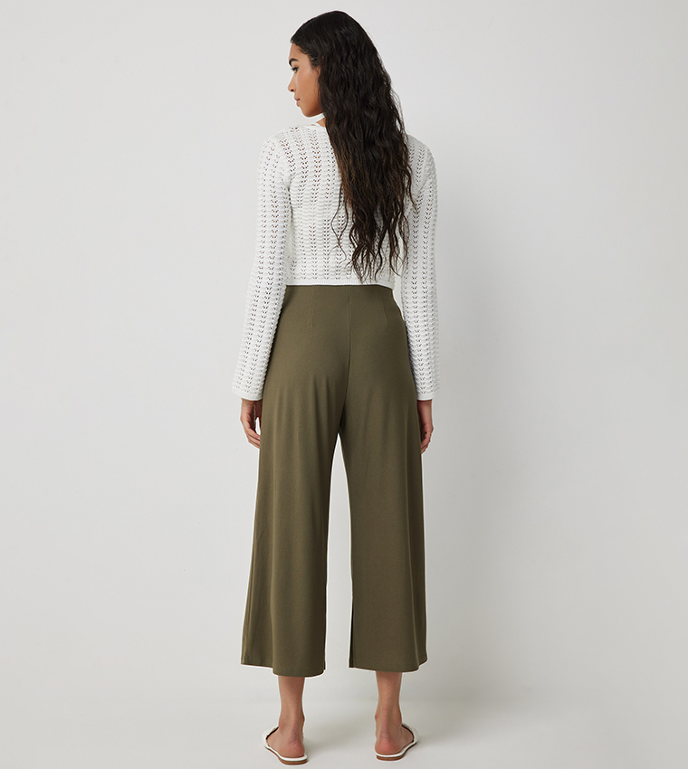 Solid Wide Leg Pants