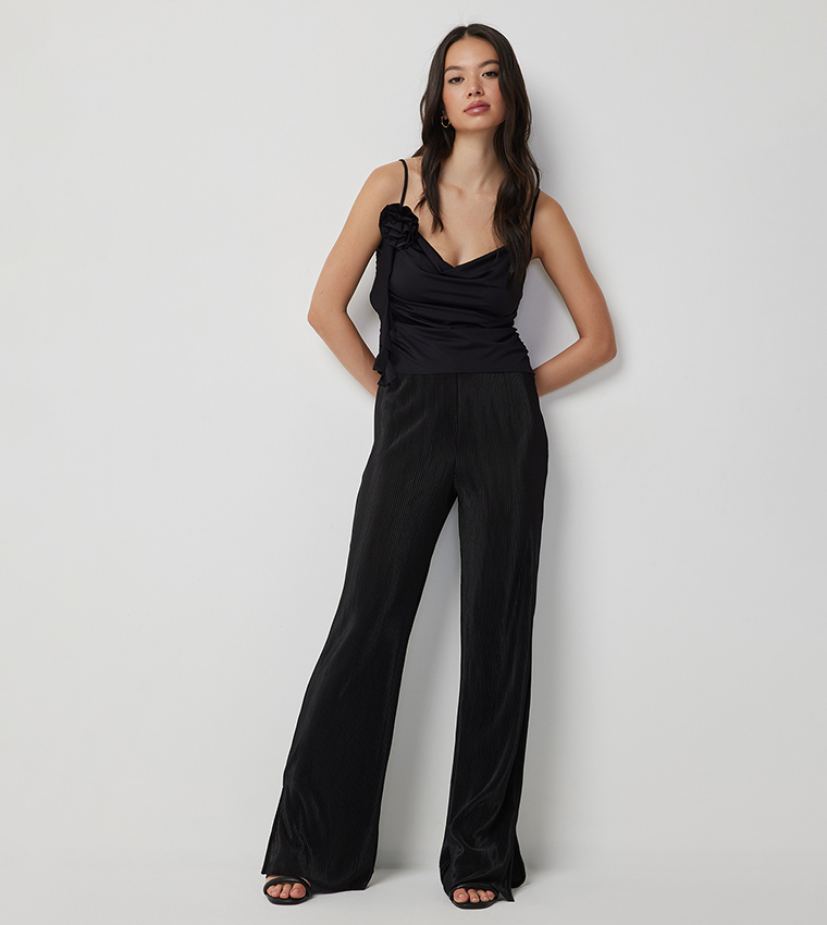 Pleated Wide Leg Pants