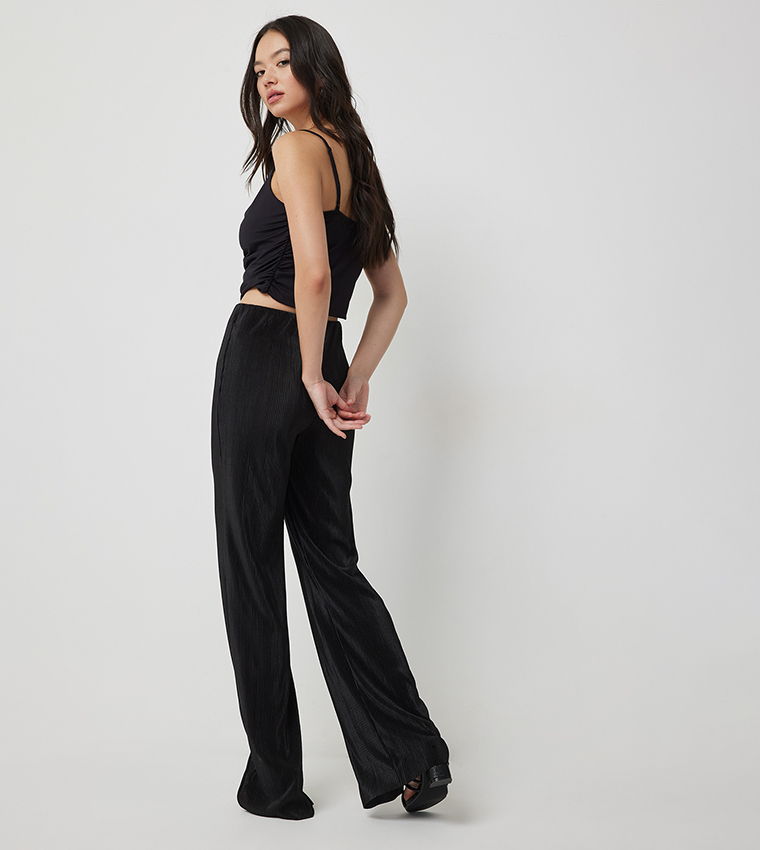 Pleated Wide Leg Pants