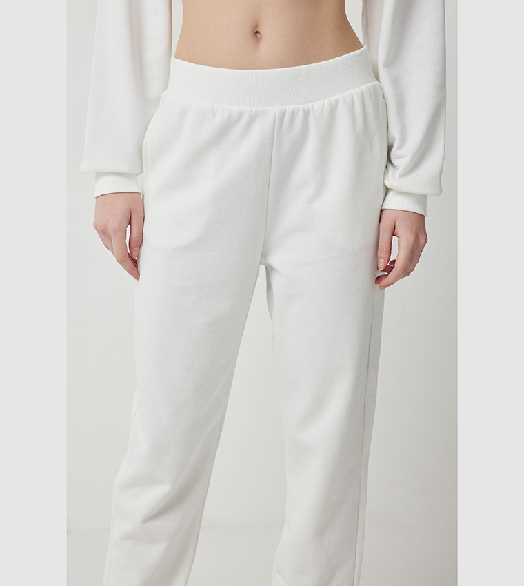 Solid Elastic Waist Slouchy Joggers