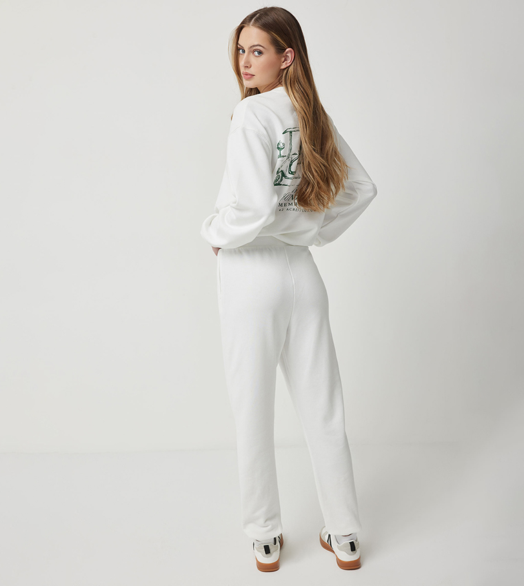 Solid Elastic Waist Slouchy Joggers