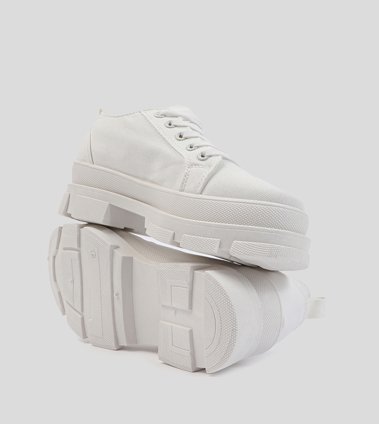 90s white platform sneakers